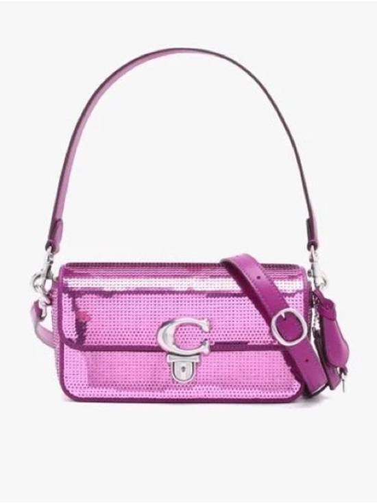 Coach Handbags - Coach Studio Baguette Pink Sequin Shoulder & Crossbody Bag